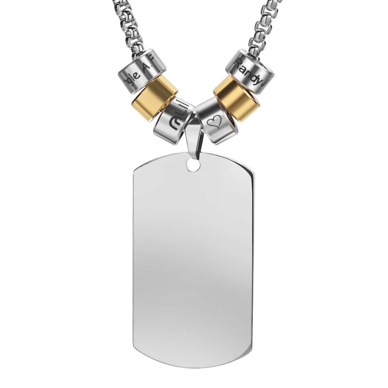 Personalized Stainless Steel Engraved Pendant Name Photo Necklace
