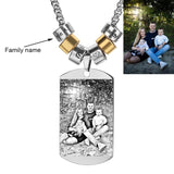 Personalized Stainless Steel Engraved Pendant Name Photo Necklace