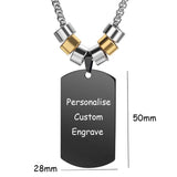 Personalized Stainless Steel Engraved Pendant Name Photo Necklace