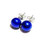 925 Silver Pink Pearl Stud Earrings 7-8mm High Luster