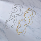 Heart Name Double Layer Chain Engrave Necklace