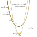 Heart Name Double Layer Chain Engrave Necklace