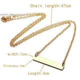 Personalized Engraved Name Necklace Metal Pendant Bar Charm Jewelry Gift