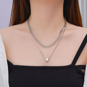 Personalized Stainless Steel Name Double Chain Necklace