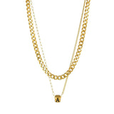 Personalized Stainless Steel Name Double Chain Necklace