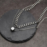 Personalized Stainless Steel Name Double Chain Necklace