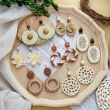 Summer Bohemian Retro Straw Rattan Earrings