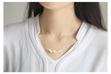 925 Silver Plum Flower Pendant Necklace