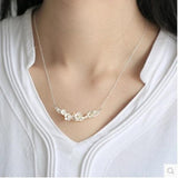 925 Silver Plum Flower Pendant Necklace