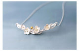 925 Silver Plum Flower Pendant Necklace