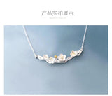 925 Silver Plum Flower Pendant Necklace