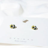 Small Animal Rabbit Giraffe Stud Earrings For Girls