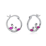 Harong Autumn Flamingo Earring Amethyst Hoop Earrings