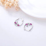 Harong Autumn Flamingo Earring Amethyst Hoop Earrings