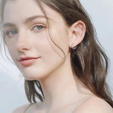 Harong Autumn Flamingo Earring Amethyst Hoop Earrings