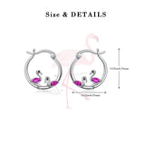 Harong Autumn Flamingo Earring Amethyst Hoop Earrings