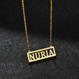 Personalized Stainless Steel Hollow Bar Pendant Necklace