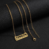 Personalized Stainless Steel Hollow Bar Pendant Necklace