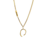 Personalized Stainless Steel Necklace with Irregular Semicircle Pendant