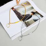 Personalized Stainless Steel Necklace with Irregular Semicircle Pendant