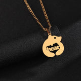 Personalized Name Necklace Bear Necklace Jewelry Animal Necklace Women Men Gift