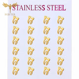 12 Pairs Kids Tooth Stud Earrings Stainless Steel Accessory