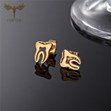 12 Pairs Kids Tooth Stud Earrings Stainless Steel Accessory