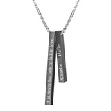 Personalized Stainless Steel Bar Necklace Engraved Valentine Anniversary