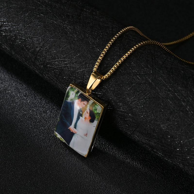 Personalized Photo Nameplate Necklace for Kids