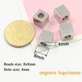 Stainless Steel Spacer Bead Engraved Name Logo for Jewelry Making