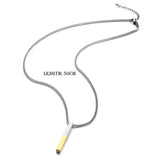 Personalized 4-Sided Vertical Bar Necklace Pendant with Cuban Chain