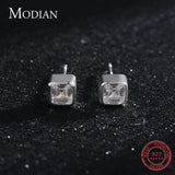 925 Silver Clear CZ Stud Earrings for Women