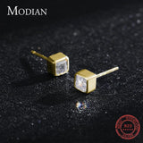 925 Silver Clear CZ Stud Earrings for Women