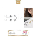 Trustdavis 925 Silver Flower CZ Stud Earrings Wedding Party Fine Jewelry