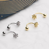 Trustdavis 925 Silver Flower CZ Stud Earrings Wedding Party Fine Jewelry