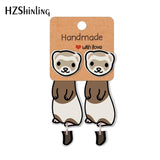 Cartoon Ferrets Pattern Stud Earrings Resin Ear Jewelry