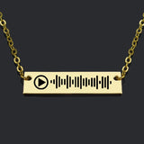 Custom Music Code Engraved Necklace Personalized Pendant Women Charm Jewelry
