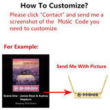 Custom Music Code Engraved Necklace Personalized Pendant Women Charm Jewelry