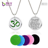 30mm Stainless Steel Aromatherapy Necklace with Custom Laser Printing