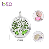 30mm Stainless Steel Aromatherapy Necklace with Custom Laser Printing