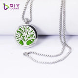 30mm Stainless Steel Aromatherapy Necklace with Custom Laser Printing
