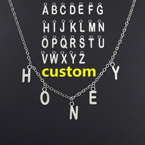 Custom Name Necklace Personalized Initial Letter Chain for Women