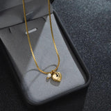 Oval Heart Pearl Letter Double Layer Chain Necklace