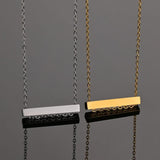 Custom Engraved Four-Sided Geometric Necklace - Stainless Steel Women's Jewelry