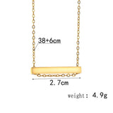 Custom Engraved Four-Sided Geometric Necklace - Stainless Steel Women's Jewelry