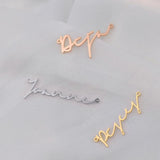 Cursive Name Charm Necklace Stainless Steel Women Jewelry