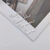 Cursive Name Charm Necklace Stainless Steel Women Jewelry