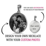 Personalized Photo Text Necklace - Stainless Steel Couple Gift