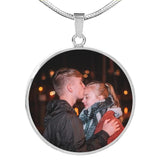 Personalized Photo Text Necklace - Stainless Steel Couple Gift