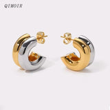 Stainless Steel Two-tone Earrings High-end Jewelry Stud